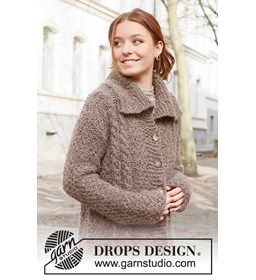 Damesvest met kabels en col gemaakt van Drops Air