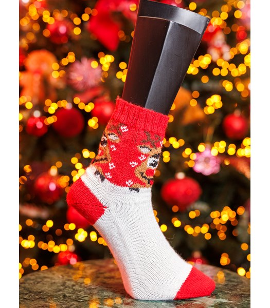 Breipatroon kerstsokken Rudolph