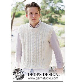 klassiek heren gilet met kabelpatroon gemaakt van Handwerk accesoires