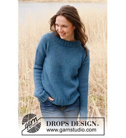 Damestrui met dubbele hals gemaakt van Drops Kid Silk