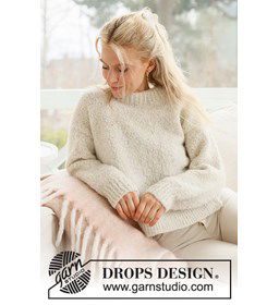 Damestrui met dubbel halsboord gemaakt van Drops Kid Silk