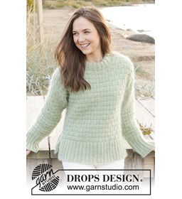 Damestrui in blokpatroon gemaakt van Drops Kid Silk