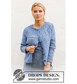Damesvest Blue peacock met ronde pas gemaakt van knopen