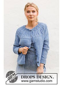 Damesvest Blue peacock met ronde pas