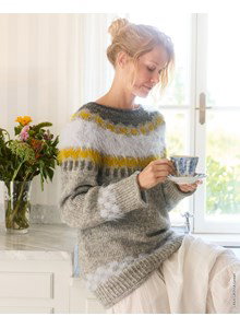 Breipatroon damestrui met harige details gemaakt van Lana Grossa Natural Alpaca Pelo