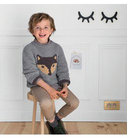 Jongenstrui met vos gemaakt van Scheepjes Sweetheart soft