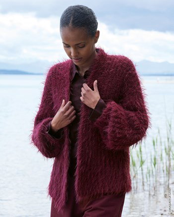 damesvest in patentpatroon