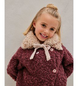 Bontkraagje met striksluiting gemaakt van Phildar Phil Super Baby