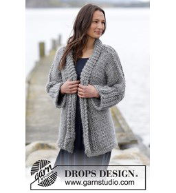 Gebreid vest met sjaalkraag gemaakt van Breinaalden zonder knop