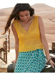 Damestopje met V-hals