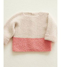 Babytruitje in ribbelsteek gemaakt van Phildar Phil Baby doll