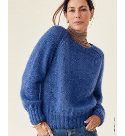 Damestrui met wijde halsboord gemaakt van Lana Grossa New Classic