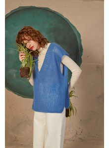 Oversized damesspencer met V-hals