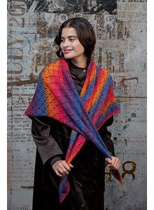 Driehoekige sjaal met ajourpatroon