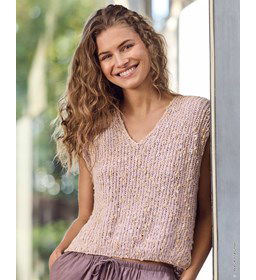 mouwloze damestrui met V-hals gemaakt van Naaiartikelen