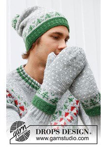 Wanten met kerstboompatroon