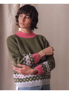 Damestrui met iets oplopende halsboord