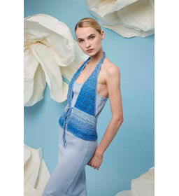 Haltertop Ivana met heupstuk gemaakt van Boeken Lang Yarns