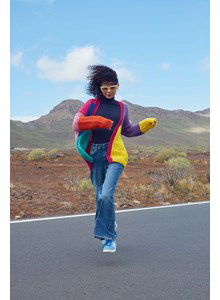 Damesvest colorblock