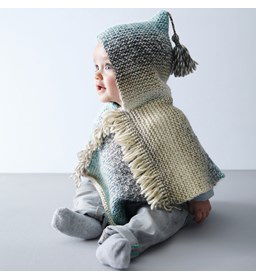Poncho voor baby gemaakt van Phildar Phil Mikado