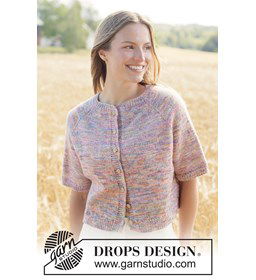 Top-down gebreid zomervest met punnikrand gemaakt van DROPS Fiesta