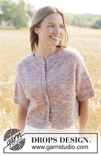 Top-down gebreid zomervest met punnikrand