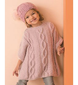 Meisjes poncho gemaakt van Phildar Phil Wavy