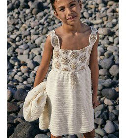 Jurkje met zeshoekige blokken gemaakt van Phildar Phil Perle 5