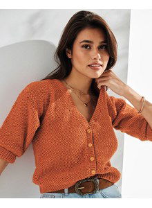 Damesvest in rijstekorrelsteek