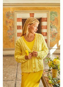 Damesvest met kabelpatroon