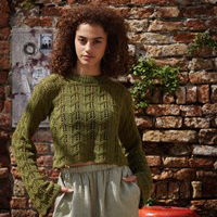 Korte damestrui Sweet Stitches met wijde lange mouwen