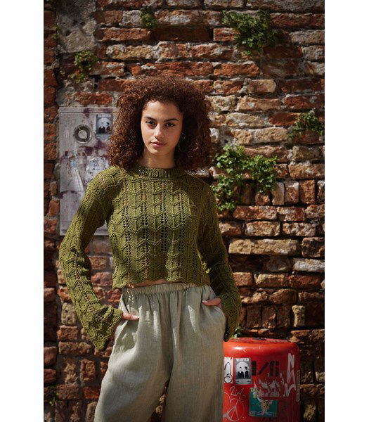 Breipatroon Korte damestrui Sweet Stitches met wijde lange mouwen