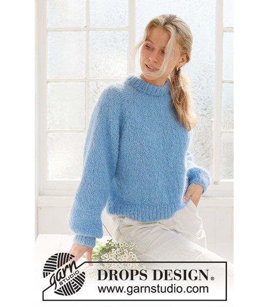 Breipatroon Damestrui Blueberry Cream Sweater met raglan mouw