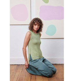 Damesshirt Evita met verlengd achterpand gemaakt van Breinaalden