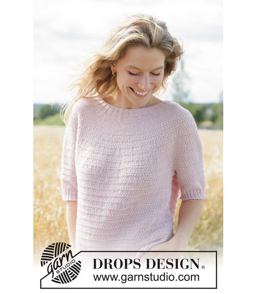 Breipatroon Gebreide damestrui met korte mouw en reliëfpatroon