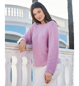 Damestrui met raglanmouwen gemaakt van Lana Grossa Landlust Sommerseide