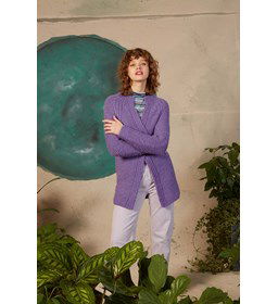 Damesvest in halve patensteek gemaakt van Lang Yarns Carpe Diem