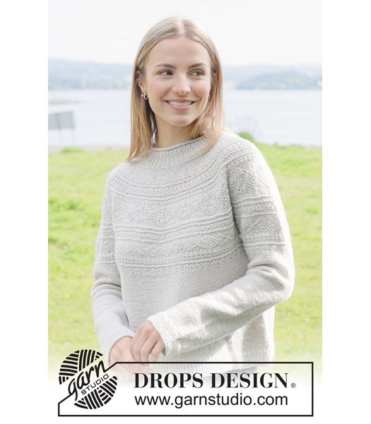 Breipatroon damestrui Moon History Sweater met ronde pas en reliëfpatroon