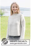 Breipatroon damestrui Moon History Sweater met ronde pas en reliëfpatroon van andere kant