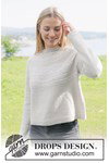 Breipatroon damestrui Moon History Sweater met ronde pas en reliëfpatroon van andere kant