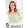 Luchtig gebreid vest met V-hals en kantpatroon gemaakt van Drops Cotton Light