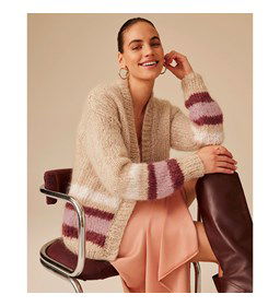 Damsvest met sjaalkraag gemaakt van Phildar Phil Love Mohair