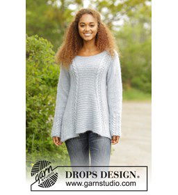 Dames trui met kabels gemaakt van Drops Alpaca