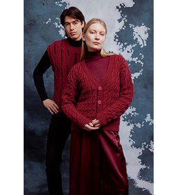 Damesvest met knoopsluiting gemaakt van knopen