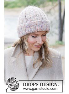 Zachte gebreide muts met mohair en omgeslagen rand