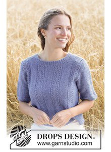 luchtige top met kant en korte mouwen