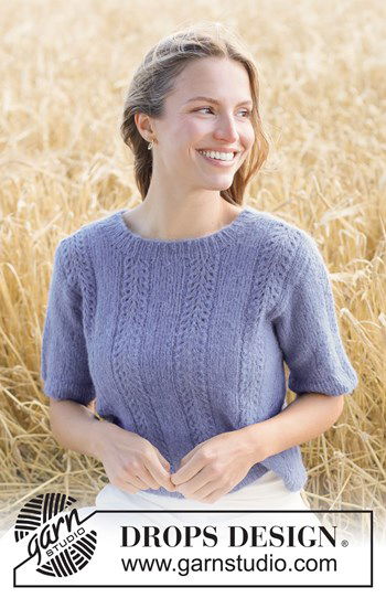 luchtige top met kant en korte mouwen