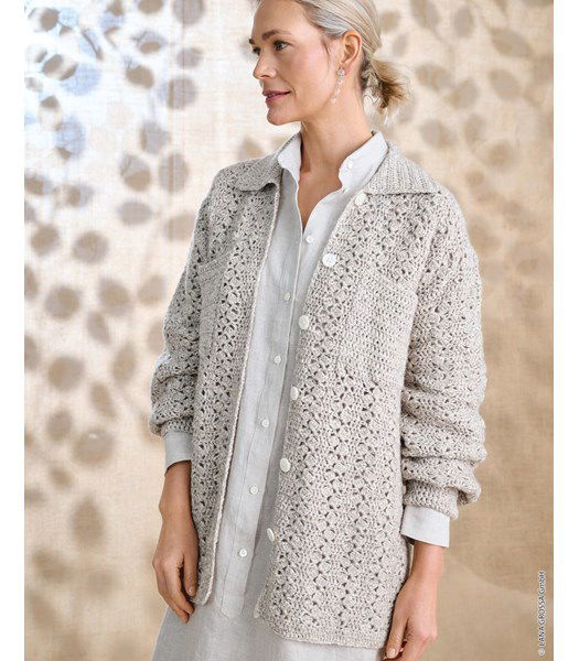 Haakpatroon jas in waaierpatroon