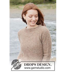 Gebreide raglan trui in zachte alpaca zijde gemaakt van Rondbreinaald nr 2,5 - 2,75