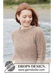 Gebreide raglan trui in zachte alpaca zijde